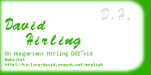 david hirling business card